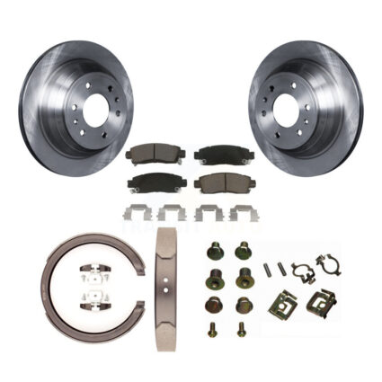Rear Disc Rotors Ceramic Pads Parking Shoes Hardware Kit For Chevrolet GMC Trailblazer XL K8C-104445