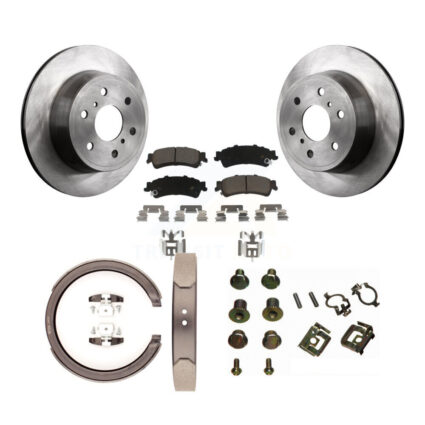 Rear Disc Rotors Ceramic Pads Parking Shoes And Hardware Kit For GMC Sierra 1500 Classic K8C-104447