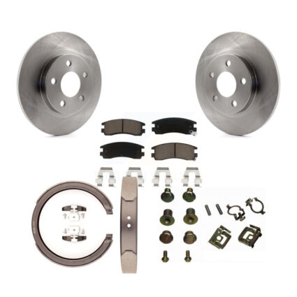 Rear Disc Rotors Ceramic Pads Parking Brake Shoes And Hardware Kit For Cadillac DeVille K8C-104449