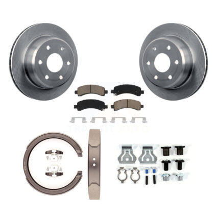 Rear Disc Rotors Ceramic Pads Parking Shoes & Hardware Kit For 2006 GMC Yukon XL 1500 RWD K8C-104459