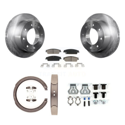 Rear Disc Rotors Ceramic Pads Parking Shoes And Hardware Kit For Chevrolet Silverado 1500 K8C-104460