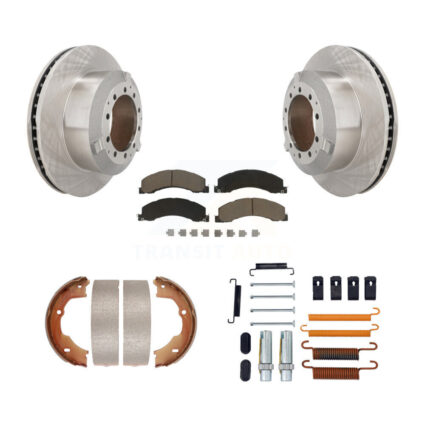 Rear Disc Rotors Ceramic Pads Parking Shoes Hardware Kit For Ram Dodge Sterling Truck 45 K8C-104465
