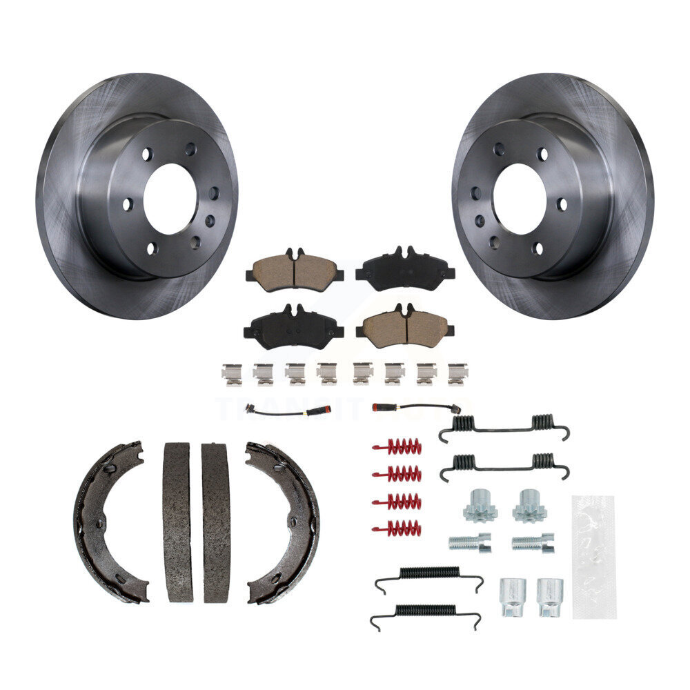 Rear Disc Rotors Ceramic Pads Parking Shoes Hardware Kit For Sprinter 2500 Mercedes-Benz K8C-104475