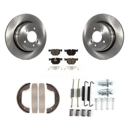 Rear Disc Rotors Ceramic Pads Parking Shoes & Hardware Kit For BMW 530xi 528i xDrive 535i K8C-104487