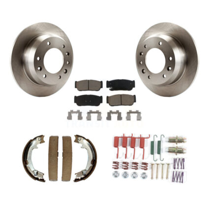 Rear Disc Rotors Ceramic Pads Parking Shoes Hardware Kit For Hyundai Entourage Kia Sedona K8C-104490
