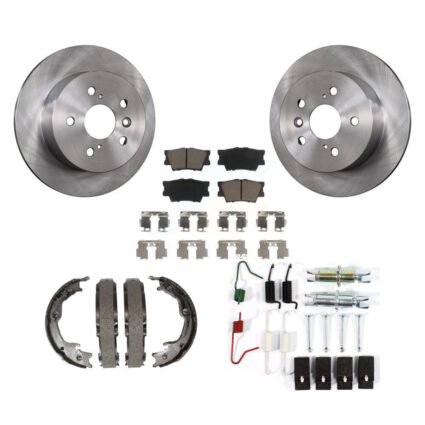 Rear Disc Rotors Ceramic Pads Parking Shoes And Hardware Kit For Toyota Camry Lexus ES350 K8C-104493