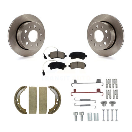 Rear Disc Rotors Ceramic Pads Parking Shoes Hardware Kit For Ram ProMaster 2500 3500 1500 K8C-104500