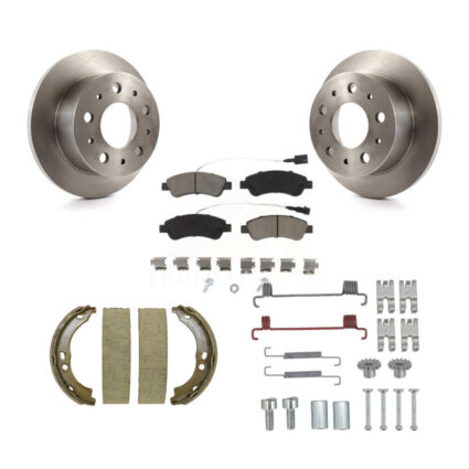 Rear Disc Rotors Ceramic Pads Parking Shoes Hardware Kit For Ram ProMaster 2500 3500 1500 K8C-104501