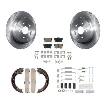 Rear Disc Rotors Ceramic Pads Parking Brake Shoes And Hardware Kit For Acura RDX K8C-104503