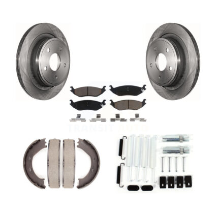 Rear Disc Rotors Ceramic Pads Parking Brake Shoes And Hardware Kit For Dodge Ram 1500 K8C-104510