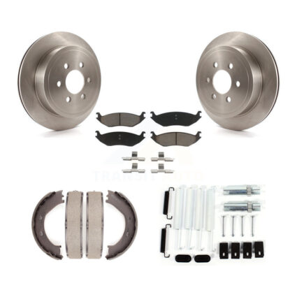 Rear Disc Rotors Ceramic Pads Parking Brake Shoes And Hardware Kit For 2003 Dodge Durango K8C-104513