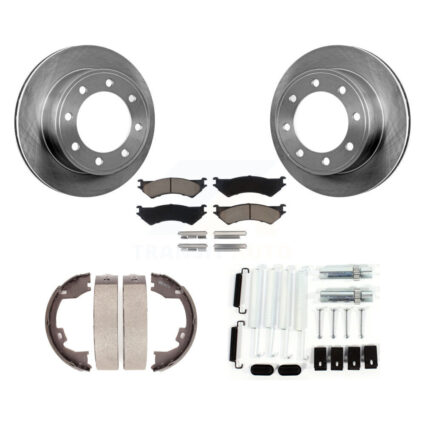Rear Disc Rotors Ceramic Pads Parking Shoes Hardware Kit For 07 Ford E-150 From 10 17 06 K8C-104516