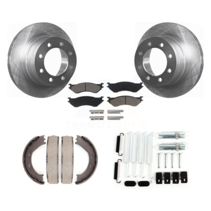 Rear Disc Rotors Ceramic Pads Parking Brake Shoes And Hardware Kit For Dodge Ram 1500 K8C-104517