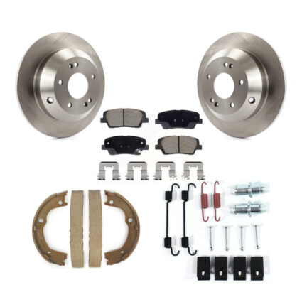 Rear Disc Rotors Ceramic Pads Parking Shoes Hardware Kit For Hyundai Santa Fe Kia Sorento K8C-104518