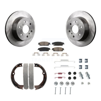Rear Disc Rotors Ceramic Pads Parking Shoes Hardware Kit For GMC Chevrolet Sierra 1500 XL K8C-104544