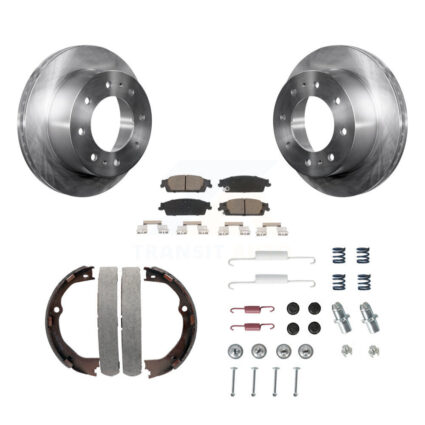 Rear Disc Rotors Ceramic Pads Parking Brake Shoes And Hardware Kit For Chevrolet Suburban K8C-104545