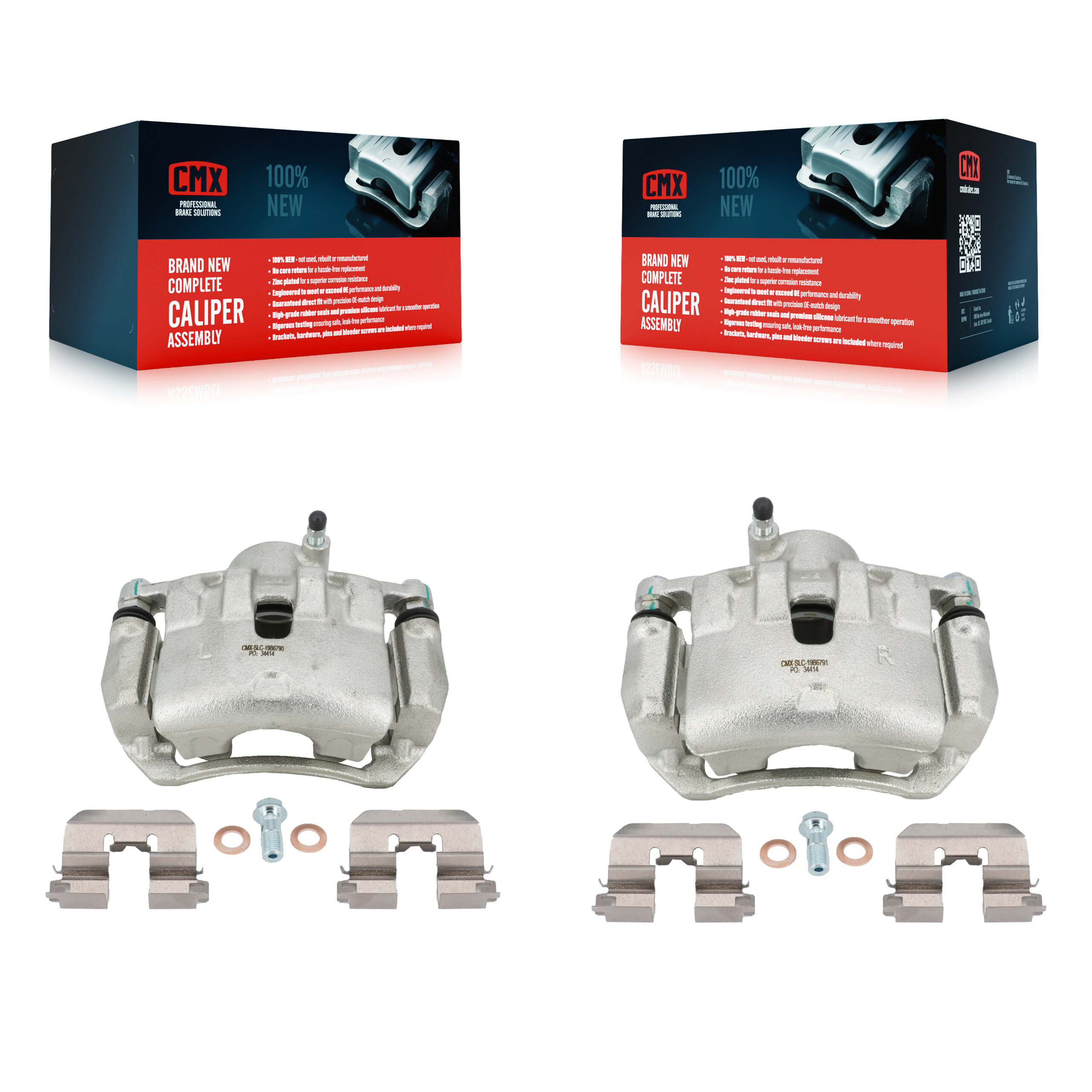 Front Disc Brake Caliper Left Right Side (Driver Passenger) Kit For 2012 Hyundai Veloster KBC-100265