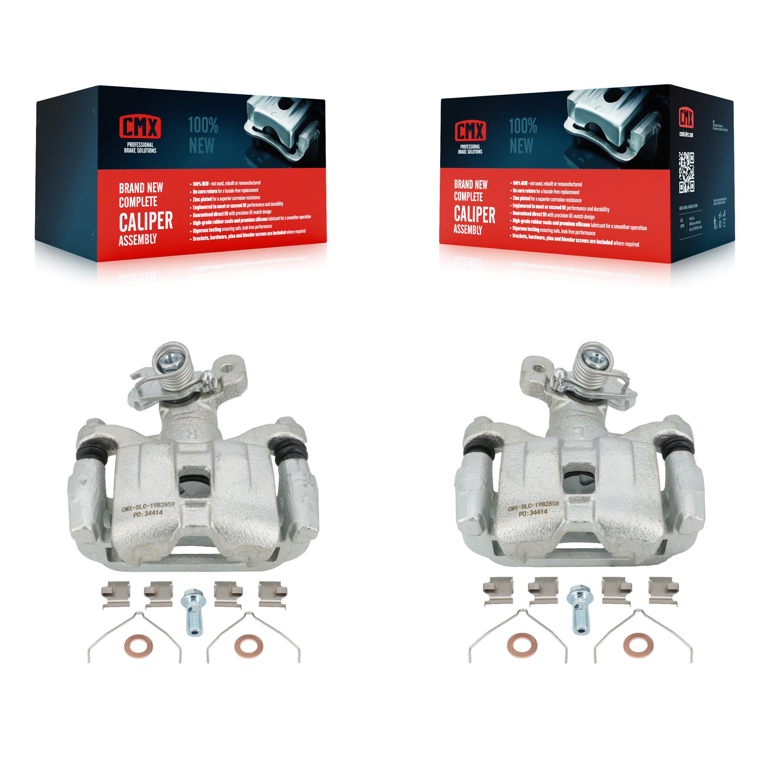 Rear Disc Brake Caliper Left Right Side (Driver Passenger) Kit For 2003-2005 Mazda 6 KBC-100446