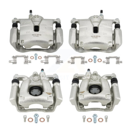 Front Rear Brake Caliper Left Right Driver Passenger Side Kit For 2017 Mazda 3 Sport 2.5L KBC-100517