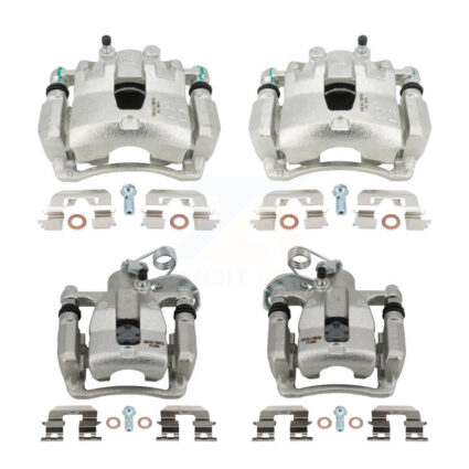 Front Rear Brake Caliper Left Right (Driver Passenger) Kit For 2012-2016 Hyundai Accent KBC-100527