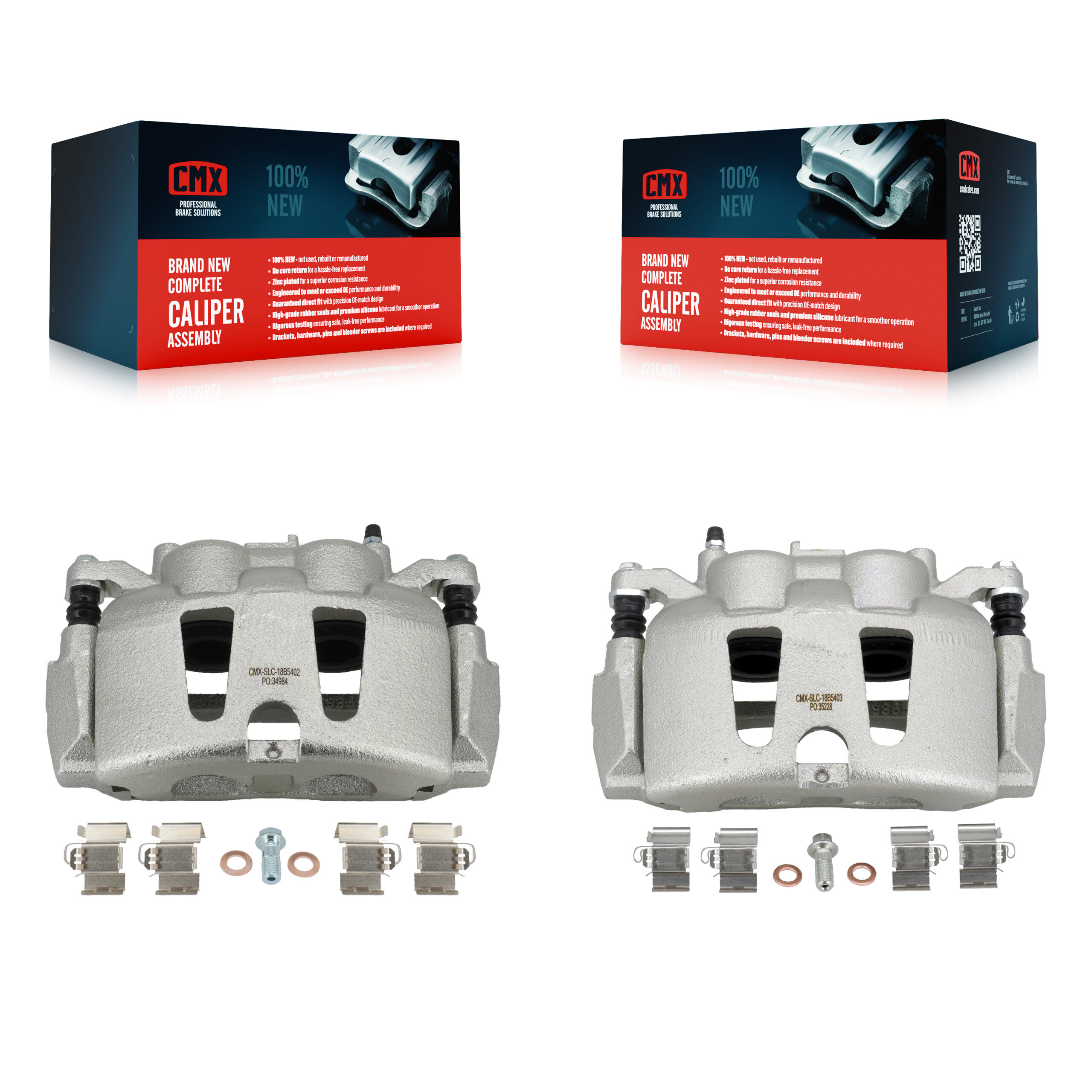 Front Brake Caliper Left Right Side (Driver Passenger) Kit For Jeep Wrangler Gladiator KBC-100611