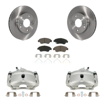 Front Brake Caliper Rotor Ceramic Pad Kit For Honda Civic Si with 1.7L With 5 Lug Wheels KC8-100119C