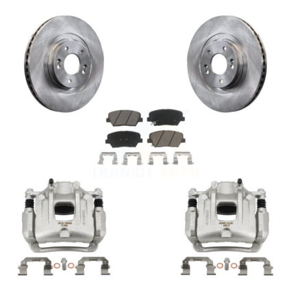 Front Brake Caliper Rotors & Ceramic Pad Kit For 2014-2015 Kia Sorento Limited with 3.3L KC8-100140C