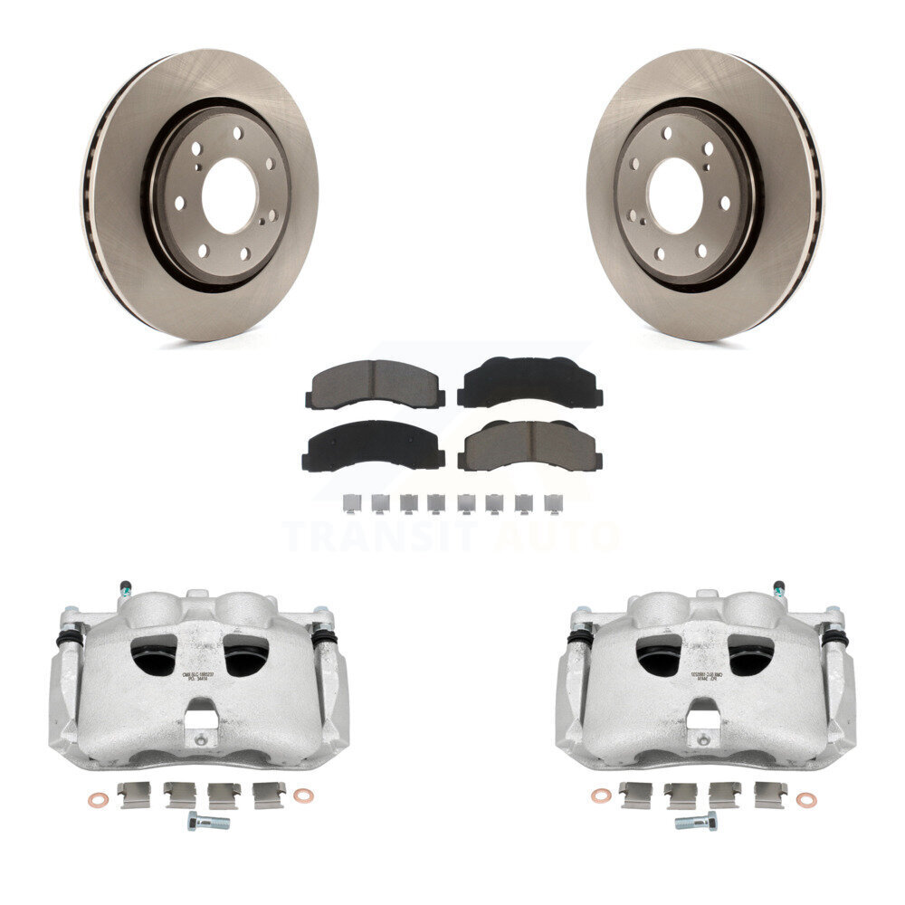 Front Brake Caliper Rotor And Ceramic Pad Kit For 2010-2011 Ford F-150 With 7 Lug Wheels KC8-100153C