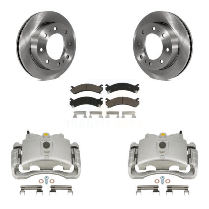 Front Brake Caliper Rotors Ceramic Pad Kit For GMC Chevrolet Sierra 2500 HD Silverado H2 KC8-100158C