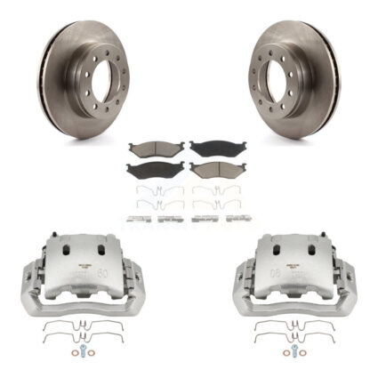 Front Brake Caliper Rotors Ceramic Pad Kit For Ford F-450 Super Duty F-550 International KC8-100163C