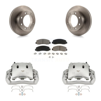 Front Brake Caliper Rotor Ceramic Pad Kit For 2010 Ford F-450 Super Duty Crew Cab Pickup KC8-100168C
