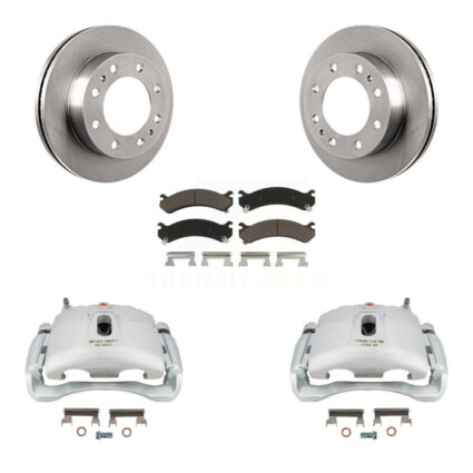 Front Brake Caliper Rotor & Ceramic Pad Kit For Chevrolet GMC Express 3500 Savana Sierra KC8-100212C