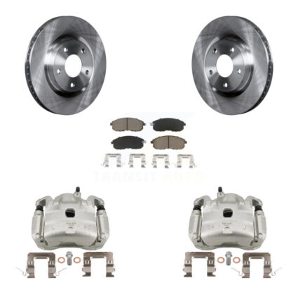 Front Brake Caliper Rotor And Ceramic Pad Kit For 2007-2010 Nissan Sentra SE-R with 2.5L KC8-100214C