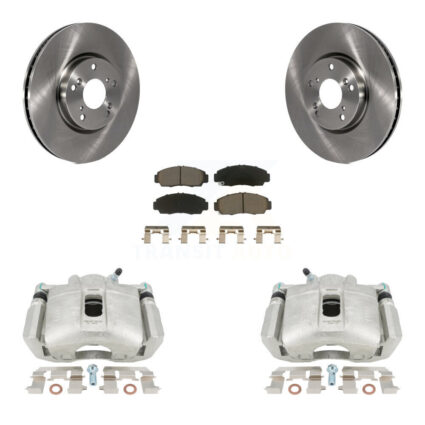 Front Brake Caliper Rotors Ceramic Pad Kit For 2004-2005 Acura TL Automatic transmission KC8-100233C