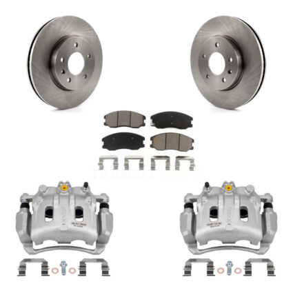 Front Brake Caliper Rotor & Ceramic Pad Kit For Chevrolet Equinox Pontiac Torrent Saturn KC8-100242C