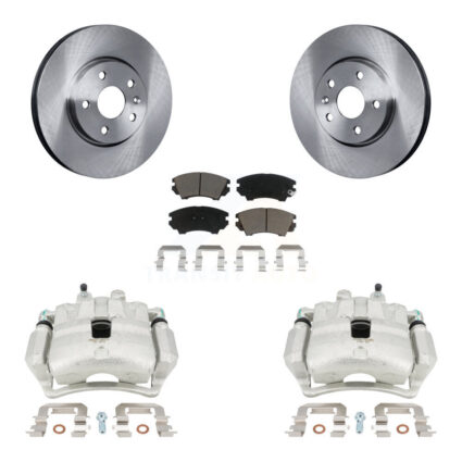 Front Brake Caliper Rotor Ceramic Pad Kit For 2010-2015 Chevrolet Camaro LT LS with 3.6L KC8-100250C