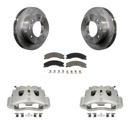 Front Brake Caliper Rotor And Ceramic Pad Kit For GMC Chevrolet Sierra 2500 HD Silverado KC8-100258C