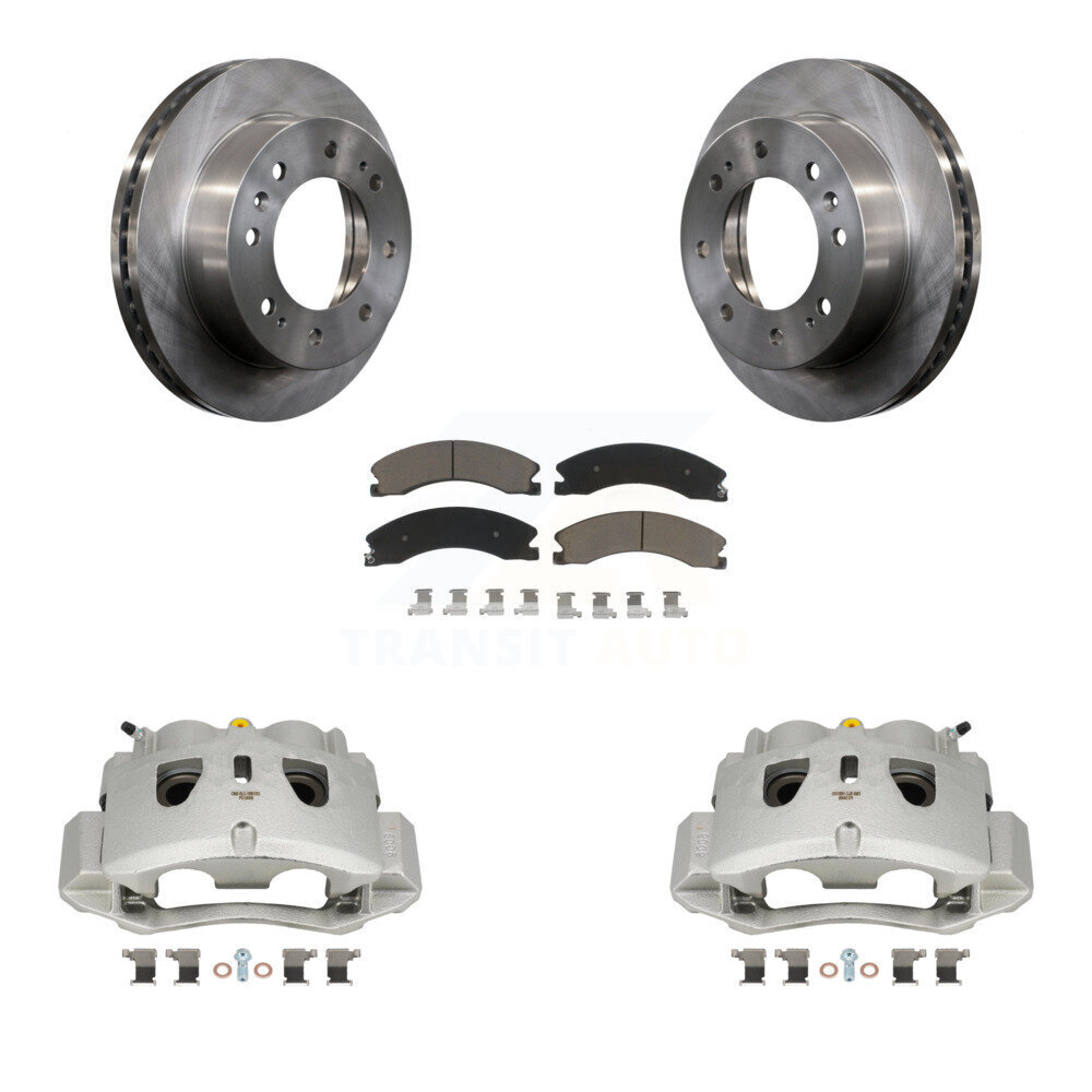 Front Brake Caliper Rotor And Ceramic Pad Kit For GMC Chevrolet Sierra 2500 HD Silverado KC8-100258C