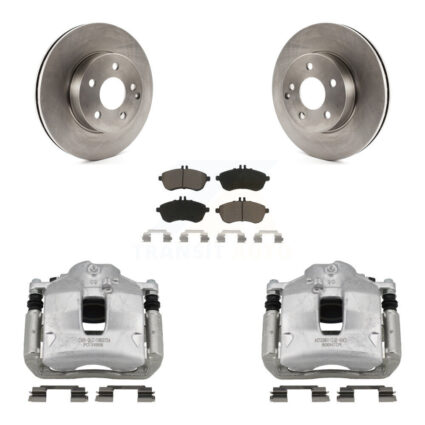 Front Brake Caliper Rotor & Ceramic Pad Kit For Mercedes-Benz C250 Without Sport Package KC8-100270C