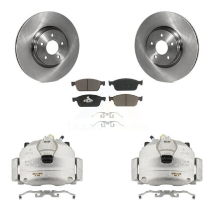 Front Brake Caliper Rotor Ceramic Pad Kit For 13-18 Ford Focus With 320mm Diameter KC8-100273C