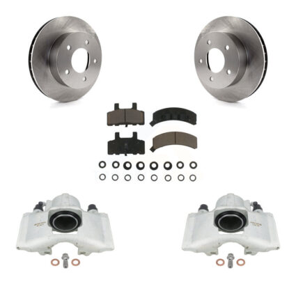 Front Brake Caliper Rotor & Ceramic Pad Kit For 1990-2002 Chevrolet Astro GMC Safari AWD KC8-100284C
