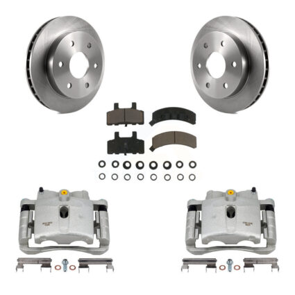 Front Brake Caliper Rotors & Ceramic Pad Kit For 2000 Chevrolet Tahoe 4WD with 5.3L/4.8L KC8-100287C