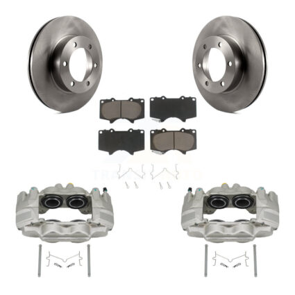 Front Brake Caliper Rotors & Ceramic Pad Kit For 04-06 Toyota Tundra With Casting # 13WG KC8-100298C