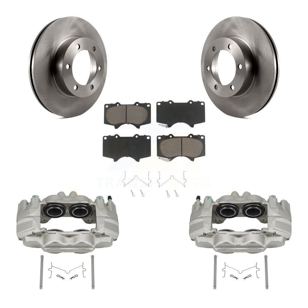 Front Brake Caliper Rotors & Ceramic Pad Kit For 04-06 Toyota Tundra With Casting # 13WG KC8-100298C