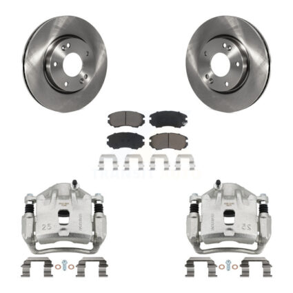 Front Brake Caliper Rotors & Ceramic Pad Kit For Hyundai Sonata Kia Soul Optima Magentis KC8-100318C