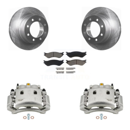 Rear Brake Caliper Rotors Ceramic Pad Kit For 03-08 Dodge Ram 3500 With Dual Wheels KC8-100360C
