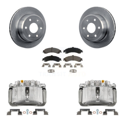 Rear Brake Caliper Rotor & Ceramic Pad Kit For Chevrolet Silverado 1500 GMC Avalanche XL KC8-100373C