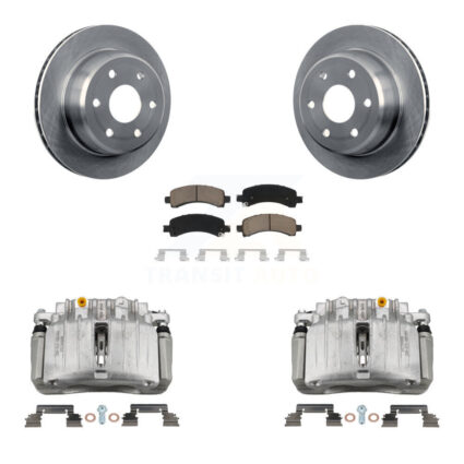 Rear Brake Caliper Rotors Ceramic Pad Kit For 2002 GMC Yukon Chevrolet Tahoe XL 1500 RWD KC8-100376C