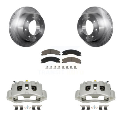 Rear Brake Caliper Rotor Ceramic Pad Kit For GMC Chevrolet Sierra 2500 HD Silverado 3500 KC8-100380C