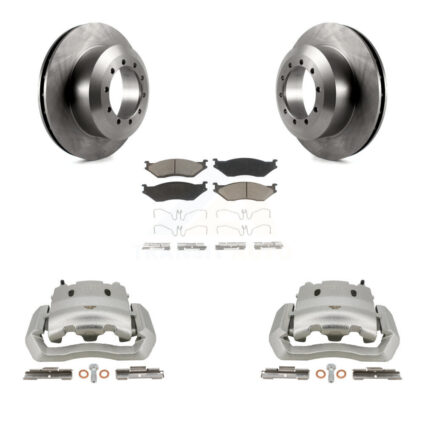 Rear Brake Caliper Rotor Ceramic Pad Kit For Ford E-550 Super Duty F-450 F-550 Econoline KC8-100451C